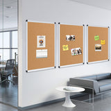 VIZ-PRO Cork Notice Board, 24 X 18 Inches, 3 Pack, Silver Aluminium Frame