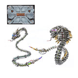 OBIOCKIDAY 3D Metal Puzzle for Adults, Steampunk Spiky Blue-Gree and Viper Cobra Snake Metal Model Kit, 1500+PCS Mechanical Snake Puzzle Kit Animal Assembly Model Gift, KIT Version