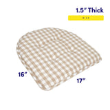 Sweet Home Collection Chair Cushion Memory Foam Pads Tufted Slip Non Skid Rubber Back