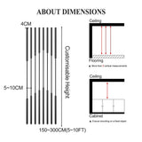 Adjustable Black Room Divider (1ft-10ft) - Slish Hollow Metal Versatile Floor-to-Ceiling Partit & Detive Wall Accent (C-7pcs 90.55in) for Home/Office