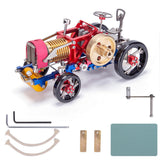 MechPuConToy Flame Eater Vacuum Engine Stirling Wheel Tractor Model Educational Mechanical Vehicle Artwork