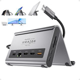 Pro Docking Station Dual Monitor 4K@60Hz for MacBook Pro/Air M3 Pro/M4/M5, PULWTOP USB C Docking Station Stand Laptop Dock with 2 HDMI, PD