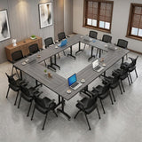 WXHYMXFDC Folding Conference Table with Wheels, Mobile Flip-Top Training Table, Modular Space-Saving Meeting Tables for Office, Classroom, Seminar, Classroom,Library,55in,12