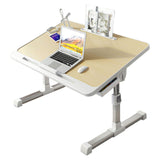 MDYHY Adjustable Height Laptop Desk, Foldable Bed Tray Table, Portable Lap Desk with Storage Drawers