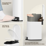 CEROELDA Small Bathroom Trash Can with Lid Soft Close, 5L/1.3 Gallon Stainless Steel Slim Garbage Can
