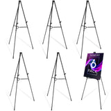 66" Aluminum Display Easel Stand, Presentation Stand with Adjustable Height for Signs, Black 6 Pack Falling in Art