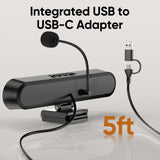 Inwa Computer Speakers with Microphone for Desktop PC, USB Wired Clip On Computer Sound Bar, Plug-n-Play Laptop Speaker w/Mic for Meeting/Gaming/Learning, Clear Audio, Easily Clamps to Monitors