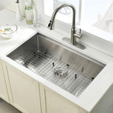 BoomHoze 30 Inch Undermount Kitchen Sink Stainless Steel, 30 x 19 Inch Undermount Workstation Sink 16 Gauge 10 Inch Deep Commercial Single Bowl Kitchen Sink