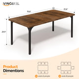 Farmhouse Dining Table for 6-8 People, Large Rustic Wooden Kitchen & Dining Room Table