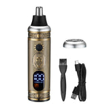 Kodi Prof JMT50A Suttik Painless Tool Nose and Ear for Men and Women, USB Rechargeable Professional Nostril Nasal Eyebrow Facial Ear Hair Trimmer with Gold Knight