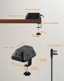 VOGVAMSIN Desk Clamp Power Strip, 6 AC, 2 USB-C & 2 USB-A, 1440J, 10FT Cord