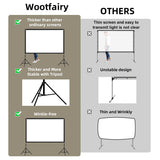 Projector Screen with Stand, 120 inch Portable and Foldable Indoor Outdoor Projection Screen wootfairy