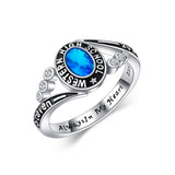 Oseew 2027 Oval Shaped Birthstone Class Ring for Men Women