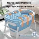 Foldable Bathtub for Adults, 20 Gallon Portable Bathtub, Collapsible Soaking Tub with High-Density PVC & Insulation Cover, Spa for Small Bathrooms, Apartments, Outdoor Use (Drain Hose Included)