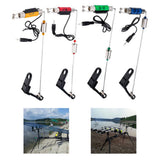 QCdeSoulBLV Carp Fishing Swingers Illuminated Bite Indicator 4PCS, Fishing Alarm Component with Hard Handle