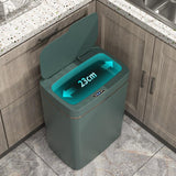 BXFIRS ABS Material Sensor Smart Household Automatic Trash Can with Lid for Bathroom Kitchen Garbage bin(Gray)