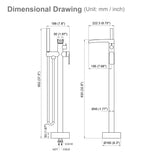Bathtub Faucet Set Single Handle Floor Mount Tub Filler TapLong