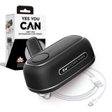 Kitchen Mama Orbit One Rechargeable Electric Can Opener: Hands-free, USB-C Charging, Automatic Stop, Smooth Edge, Safety, Blade for Large Cans, Heavy Duty, Soda and Pop Can, with Storage Box (Black)