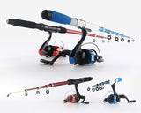 Fishing Rod and Reel Combos Collapsible Fishing Rod Kit,2PCS Telescopic Fishing Pole Kit,1.3M&1.6M Fishing Rods+2PCS Spinning Reels+Lures Hooks+Fishing Bag,Fishing Kit for Kids Family Hikary