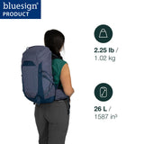 Osprey Tempest 26L Women's Lightweight Hiking Backpack - Daypack for Travel & Camping, Deep Fig/Hotspot Pink