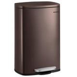 SONGMICS 13 Gallon (50 L)13 Gallon (50 L) Trash Can, Stainless Steel Kitchen Garbage Can, Recycling or Waste Bin Trash Can, Stainless Steel Kitchen Garbage Can, Recycling or Waste Bin, Soft Close, Step-On Pedal, Removable Inner Bucket, Brown ULTB50BR