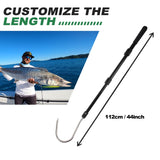 Smarkey Fishing Gaff Spear Hook Stick with Stainless Gig Hook, Telescopic Aluminium Alloy Pole for Saltwater, Offshore Freshwater Ice Fishing Tool-44inch
