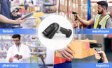 ONEWSCAN Barcode Scanner Wireless, 1D Laser Bar Code Scanners with Stand 2.4G Wireless & USB Wired Connection Plug and Play 2 in 1 Handheld Barcode Reader with Screen