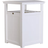 LuxCraft Poly Outdoor Trash Can, Garbage Can Outdoor - Durable All Weather Commercial Trash Can & Residential Outdoor Trash Bin for Patio Pool Park Business and Personal (White)