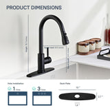 Arofa Black Touchless Bathroom Faucets, Kitchen Faucet with Pull Down Sprayer, Smart Motion Sensor Kitchen Sink Faucet, Stainless Steel Single Handle Kitchen Faucet, Matte Black