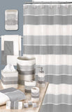 Zahari Home 4pc Modern Line Modern Bathroom Accessories Set Modern Soap Dispenser, Tumbler, Tooth Brush Holder and Dish Soap Holder Luxury Contemporary Grey Decor Unique Design Luxury Bath Set