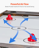 VEVOR 3-in-1 Combo Game Table Set, 54" Air Hockey Table, Multi Combination Table with Air Hockey, Ping Pong, Foosball, Pushers & Pucks, Air Powered Arcade Hockey Table for Family Game Room Office