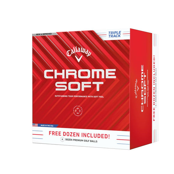 Callaway Golf Chrome Soft 2024 Golf Balls (White, Triple Track (Buy 3 Get 1 Free)) Callaway