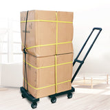 Push Cart Dolly Folding Hand Truck 6 Wheels Small Trolley Cart with Stretchable Handle for Home Office