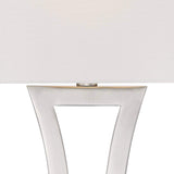 360 Lighting Roxie Modern 3-Way Table Lamps 31" Tall Set of 2 with Dimmers Brushed Nickel Off White Fabric Rectangular Shade for Bedroom Living Room House Bedside Nightstand Home