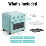 Novaspark Air Fryer Toaster Oven Combo, Retro Convection Oven Countertop,16QT Small Toaster Oven, 4-slices or 9" Pizza, Blue
