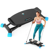 MERACH Balance Board for Adults, Rocking Stepper with Resistance Bands, Portable Wobble Board Featuring LCD Monitor, 300 lbs Capacity Ski Balance Trainer