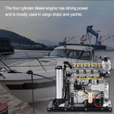 Mini Four Cylinder Engine Kit That Runs, DM115 1/10 DIY Full Metal Mini OHV Inline Diesel Engine with Cooling Function (300+PCS)