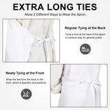 Foaincore 24 Pack Bib Aprons, Unisex Apron No Pocket Bulk Machine Washable Plain Aprons for Women Men Chef Kitchen Drawing (White)