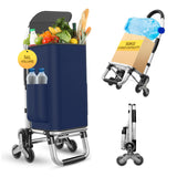 3 in 1 Shopping Cart, Foldable Hand Truck with 6 Wheels, 110 lbs Grocery Cart
