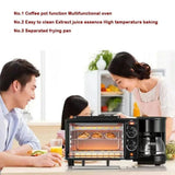 HEQIM Portable Oven Breakfast Maker, 3-in-1 Breakfast Maker Station with Coffee Machine, Non-Stick Pan, Toaster Oven, 30-Min Timer