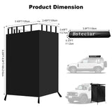 Portable Shower Tent for Camping Car Awning Privacy Shower Tent with Easy SUV/Truck Install Spacious Changing Room Waterproof, Black