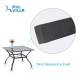 PHI VILLA Patio Dining Set for 4, Swivel Chairs& Metal Table