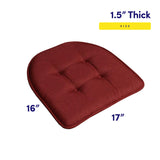 Sweet Home Collection Chair Cushion Memory Foam Pads Tufted Slip Non Skid Rubber Back