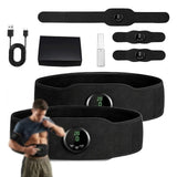 Muscle Fitness AB Belt, 12 Modes & 19 Intensity, Firming & Strengthening Workout Equipment for Abs, Arms, Suitable for Fitness Enthusiasts (Black 2pcs)