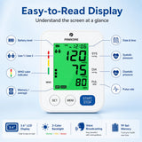P PANACARE Upper Arm Blood Pressure Monitor for Home Use, Adjustable Cuff (8.7–16.5 inches), Large Backlit Display, White