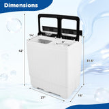 Giantex Portable Washing Machine, 26LBS Twin Tub Mini Compact Laundry Washer Spinner Combo with Drain Pump, 18Lbs Washer and 8Lbs Spinner for Apartments, RVs, Dorms, Black+White