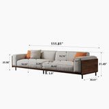 NessCarsti Outdoor Sofa Couch, 111" 4 Seater Upholstered Patio Furniture