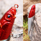 Sougayilang 10PCS Fishing Lures Hard Bait Minnow Crankbait with Treble Hook Life-Like Swimbait Fishing Bait Deep Diver Lure Sinking Lure for Bass Trout Walleye Redfish Speckled Trout