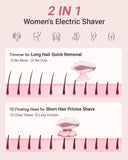 Bartrimber Electric Razors for Women Legs: 7D Fast & Painless Full-Body Shaver for Silk Skin – Waterproof Lady Face Pubic Hair Remover w/Light&Travel Cover – Wet/Dry Use, Gifts for Women Girl, Pink