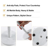 Koville Carrara Marble Paper Towel Holder Countertop, 6“ Genuine Stone Paper Towel Holder Stand for Kitchen Storage, for Standard or Jumbo-Sized Rolls